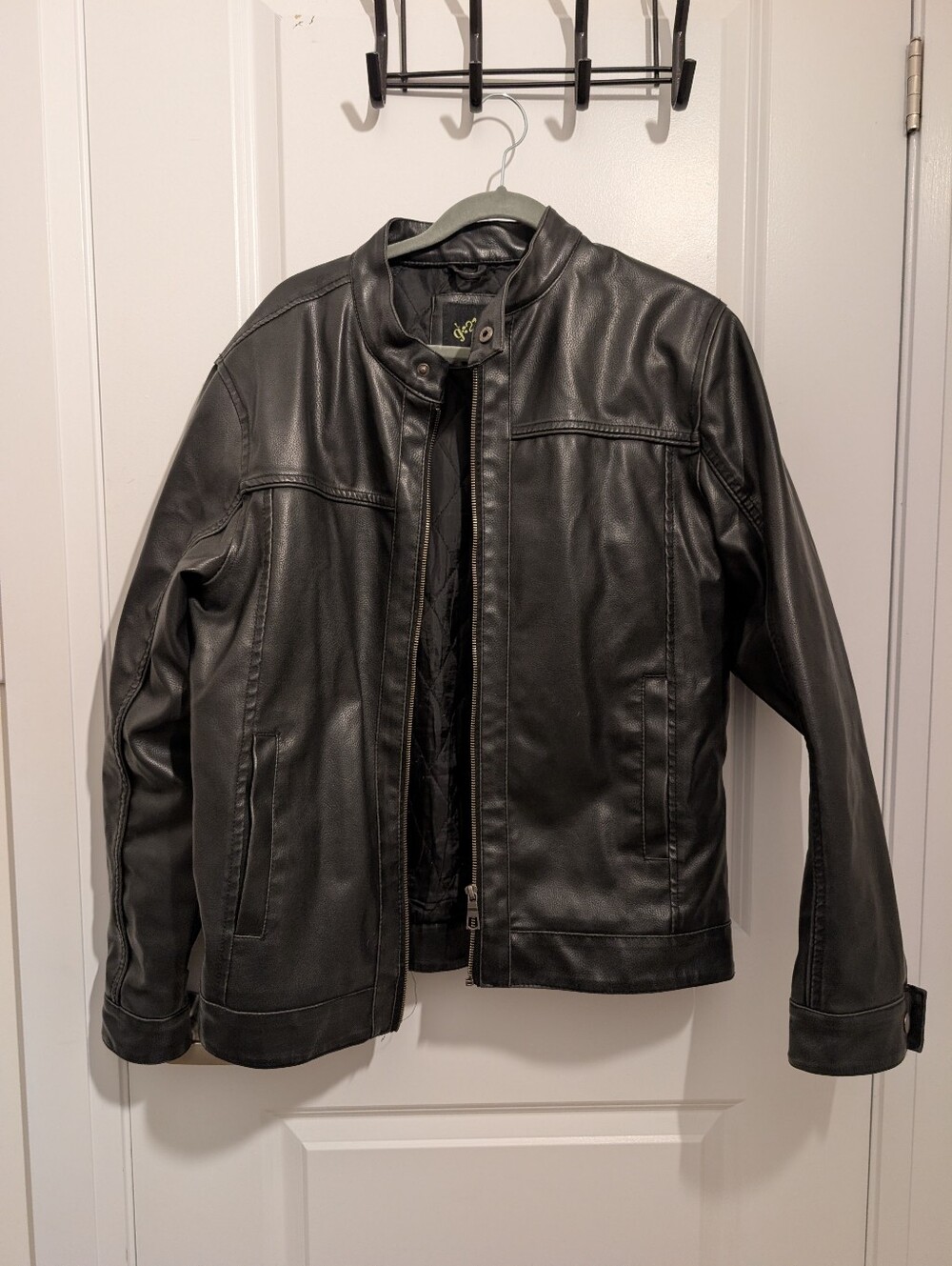 Women's Black Faux Leather Jacket - g:21